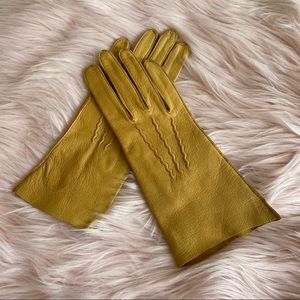 Mustard Yellow Genuine Deerskin Gloves